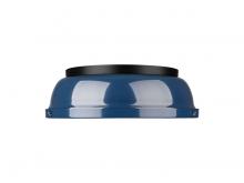  3602-14 BLK-NVY - Duncan 14" Flush Mount in Matte Black with Matte Navy